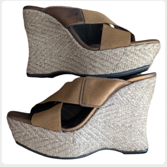 Donald J Pliner Metallic Wedge Sandals - Size 9.5M - EXCELLENT Condition! - Picture 8 of 11